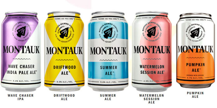Montauk Brewing product lineup.