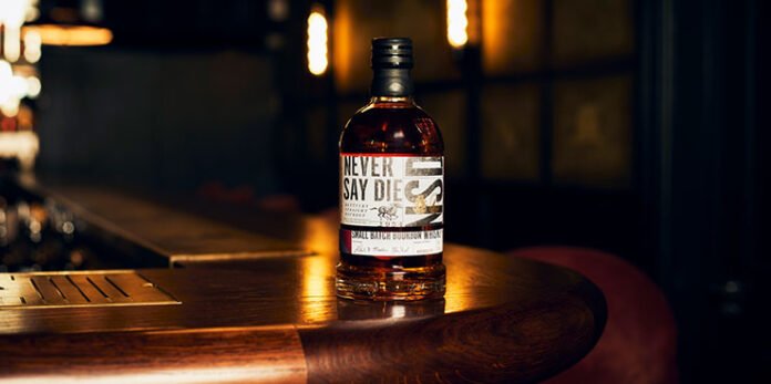 Never Say Die Small Batch Bourbon.